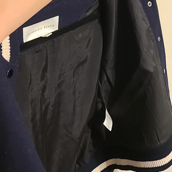 Veronica Beard Blue Green Varsity Jacket Wool Blend S - Picture 6 of 9